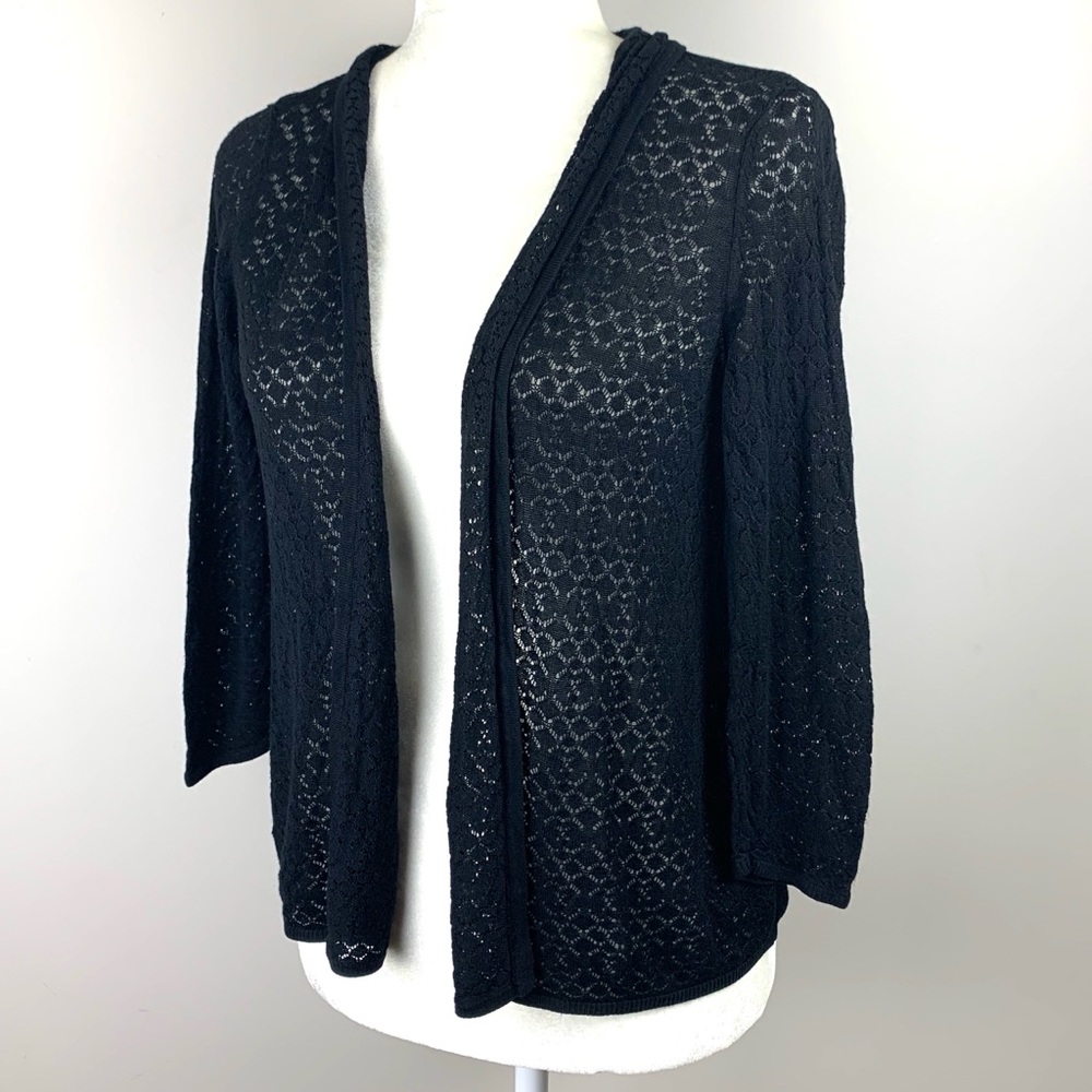 H&M | Light Lacey Cardigan Black open front